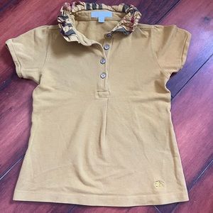 burberry children mustard shirt with ruffle collar